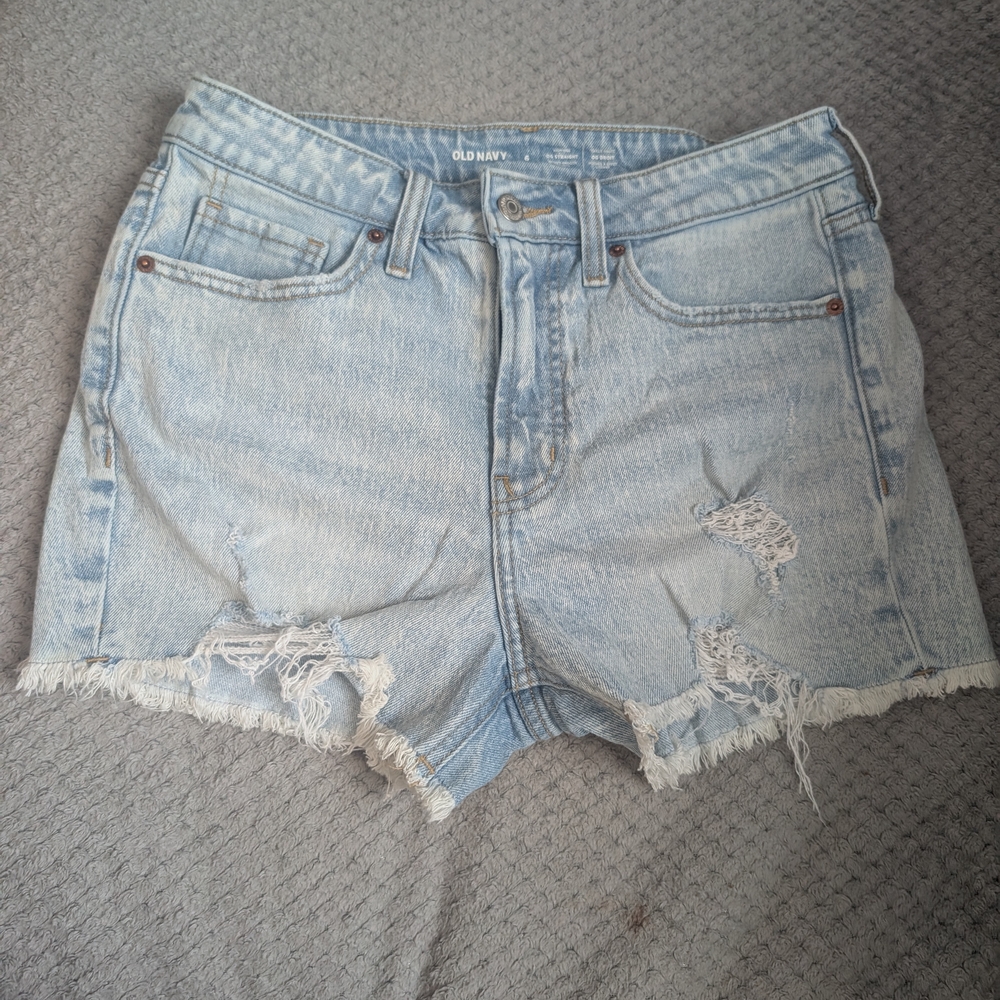 Old Navy Blue Jean Shorts Distressed Cut-Off Style